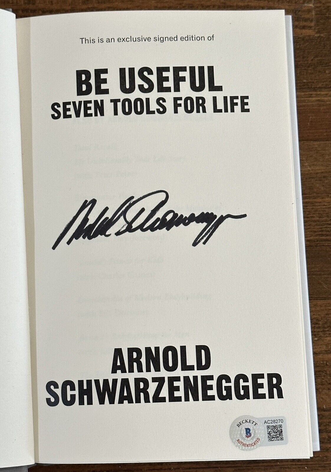 Arnold Schwarzenegger Signed Book