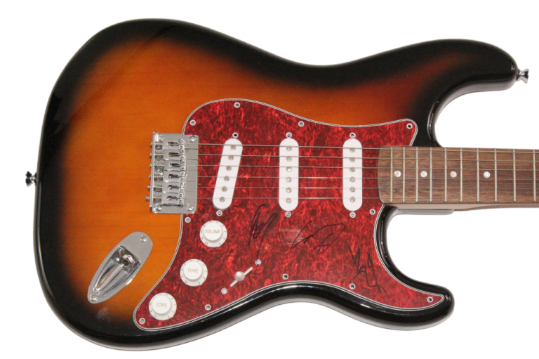 SLIPKNOT BAND SIGNED AUTOGRAPH FENDER GUITAR – COREY TAYLOR JIM ROOT & MICK JSA COLLECTIBLE MEMORABILIA