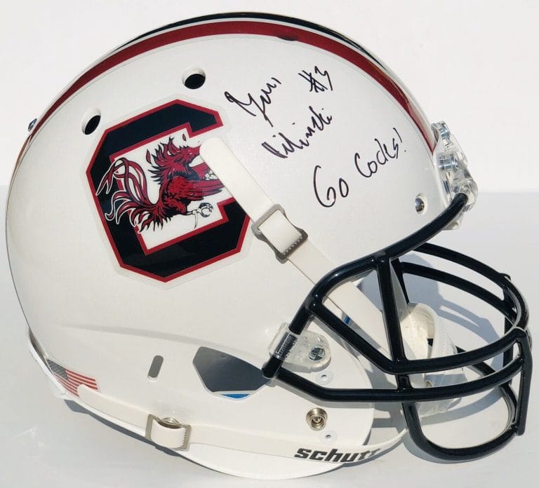 SOUTH CAROLINA GAMECOCKS #3 RYAN HILINSKI SIGNED AUTOGRAPHED F/S HELMET COA
 COLLECTIBLE MEMORABILIA