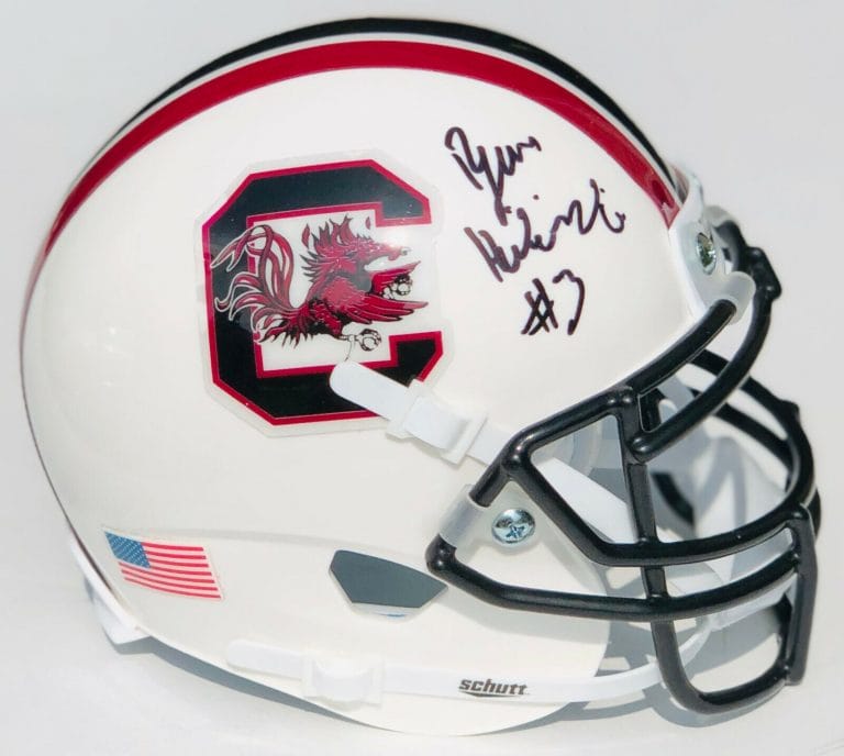 SOUTH CAROLINA GAMECOCKS RYAN HILINSKI SIGNED AUTOGRAPHED MINI FOOTBALL HELMET
 COLLECTIBLE MEMORABILIA