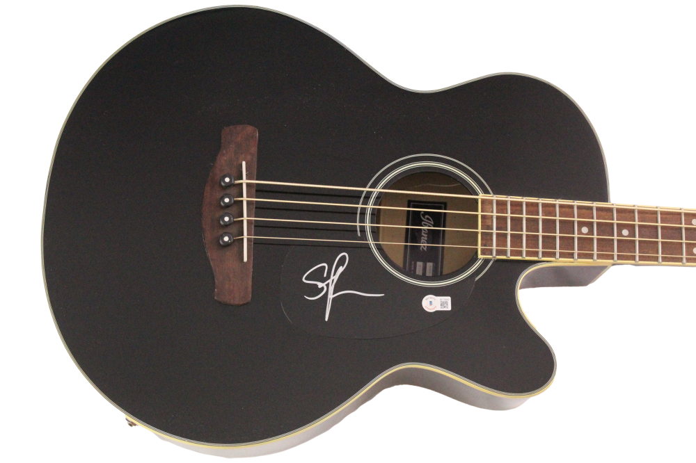 Stefan Lessard Dave Matthews Band Signed Autograph Ibanaz Acoustic Bass Guitar
