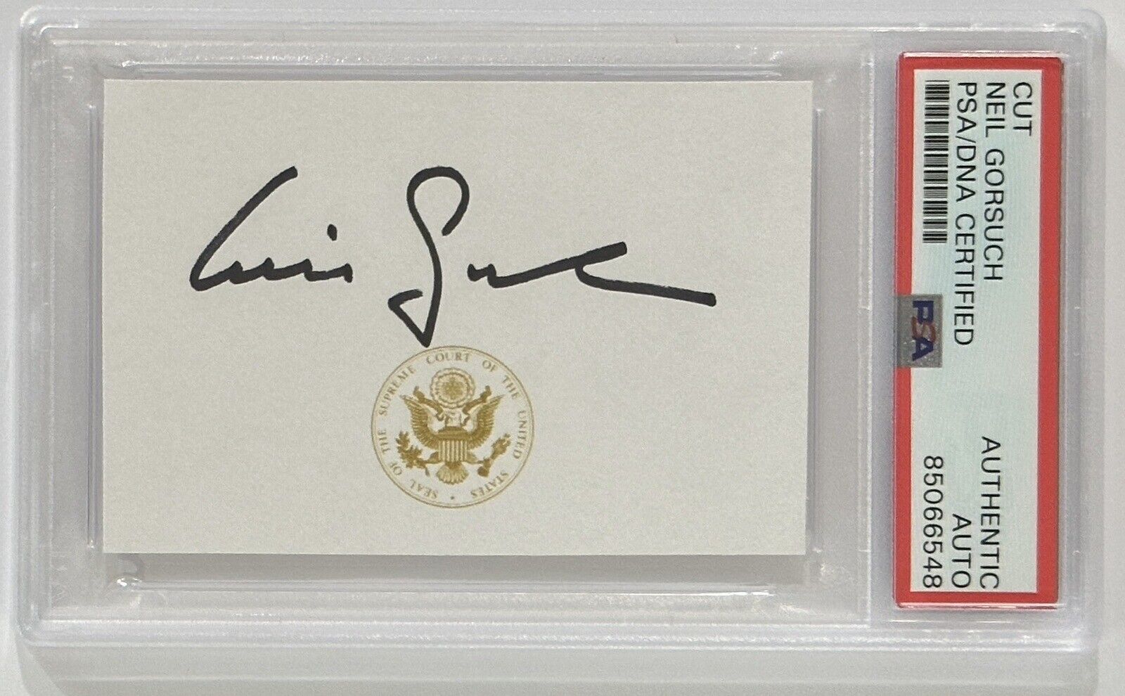 SUPREME COURT JUSTICE NEIL GORSUCH SIGNED CUT AUTOGRAPH PSA DNA COA ...