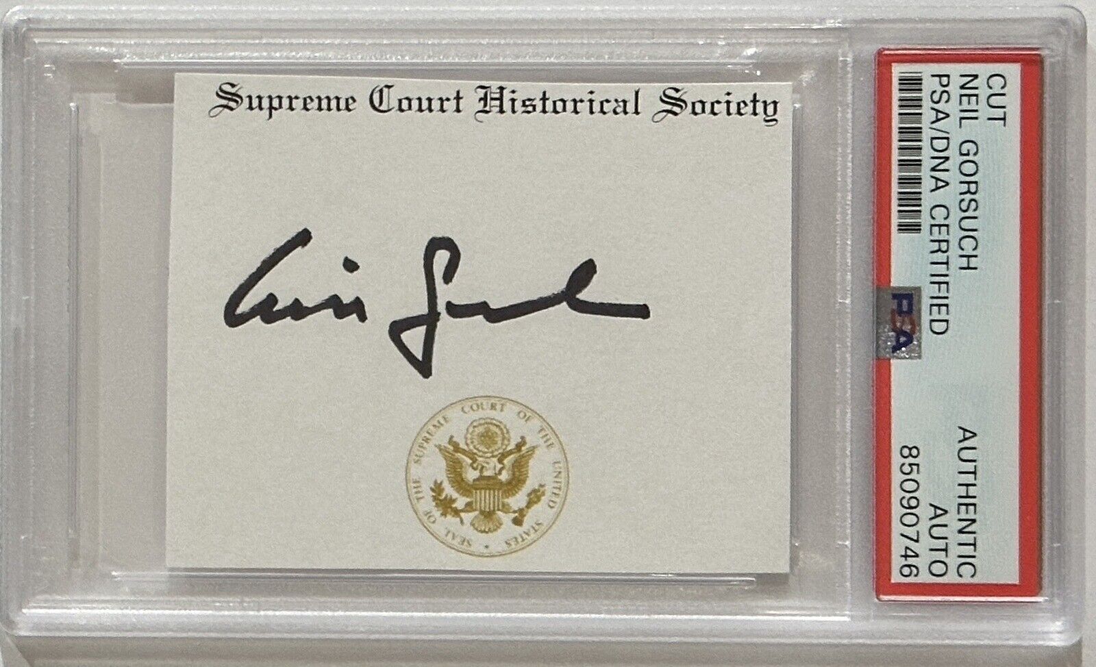 SUPREME COURT JUSTICE NEIL GORSUCH SIGNED CUT AUTOGRAPH PSA DNA COA ...