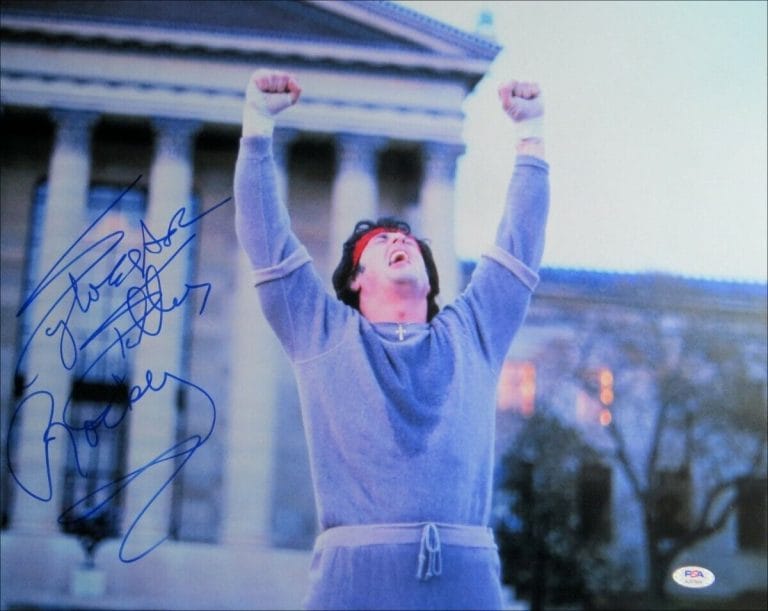 SYLVESTER STALLONE SIGNED AUTOGRAPHED 16X20 PHOTO ROCKY INSCRIBED PSA AJ57604 COLLECTIBLE MEMORABILIA