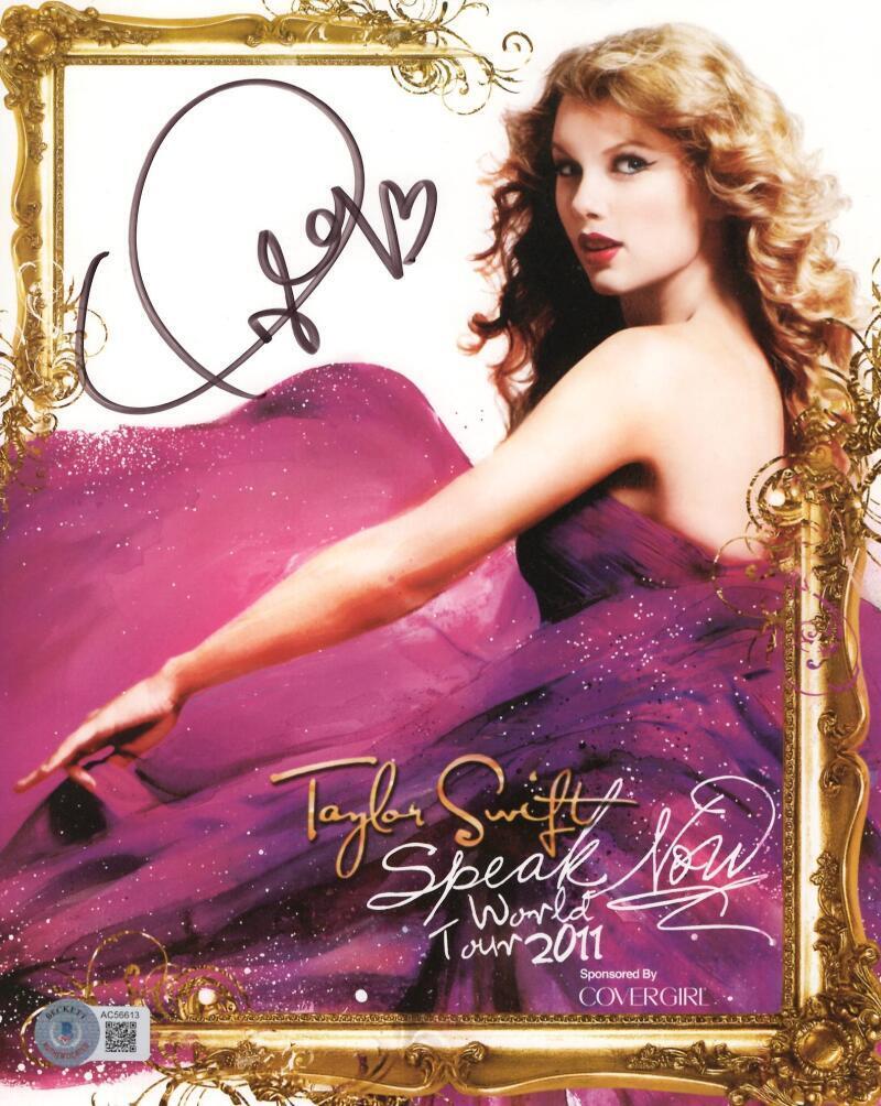 Taylor Swift Signed Autograph 8x10 Photo Speak Now World Tour 1989 w/ Beckett Autographia