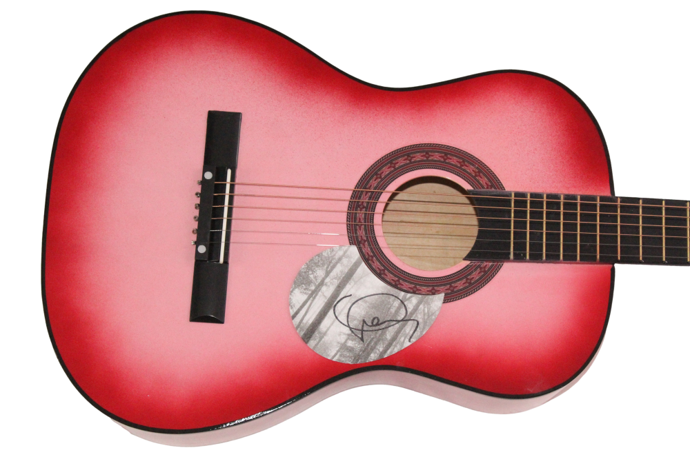 Taylor Swift Signed Autograph Pink Acoustic Guitar - 1989 Red Folklore ...