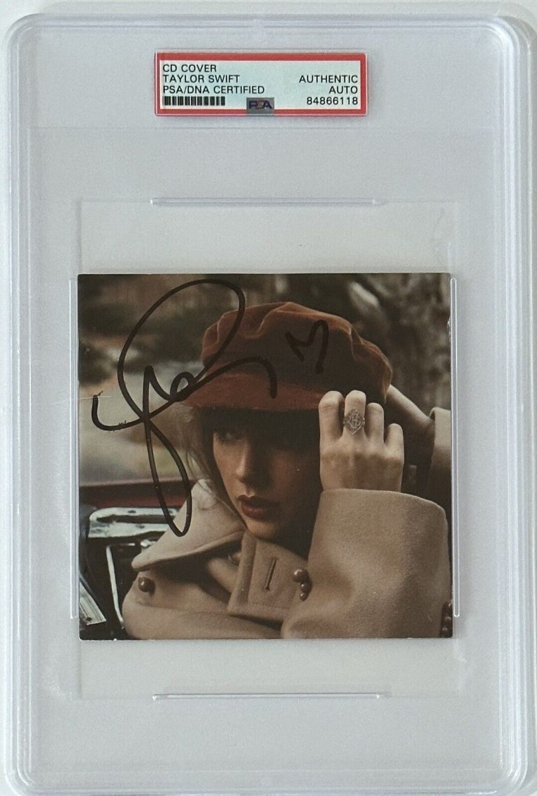 TAYLOR SWIFT SIGNED AUTOGRAPHED WITH HEART TV RED CD COVER PSA DNA CERTIFIED COA
 COLLECTIBLE MEMORABILIA