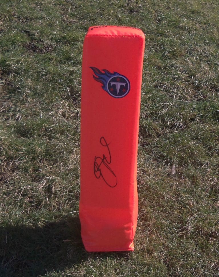 TENNESSEE TITANS #27 EDDIE GEORGE SIGNED AUTOGRAPHED FOOTBALL PYLON COA!
 COLLECTIBLE MEMORABILIA