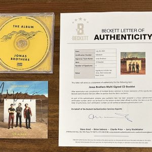 The Jonas Brothers Signed Album CD Cover Beckett BAS COA Auto Nick Joe & Kevin