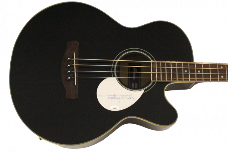 TIMOTHY B SCHMIT EAGLES SIGNED AUTOGRAPH IBANAZ ACOUSTIC BASS GUITAR W/ JSA COA
 COLLECTIBLE MEMORABILIA