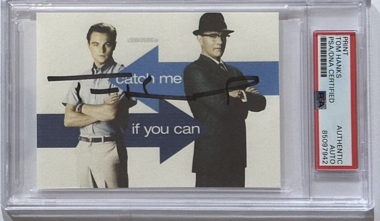 TOM HANKS SIGNED CATCH ME IF YOU CAN PICTURE PRINT PSA DNA COA AUTOGRAPHED COLLECTIBLE MEMORABILIA