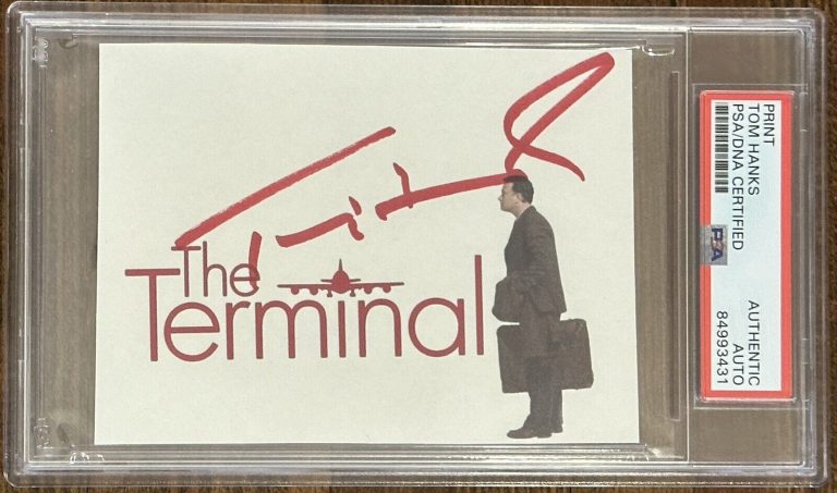 TOM HANKS SIGNED THE TERMINAL MOVIE PICTURE PRINT PSA DNA CERTIFIED AUTOGRAPH COLLECTIBLE MEMORABILIA