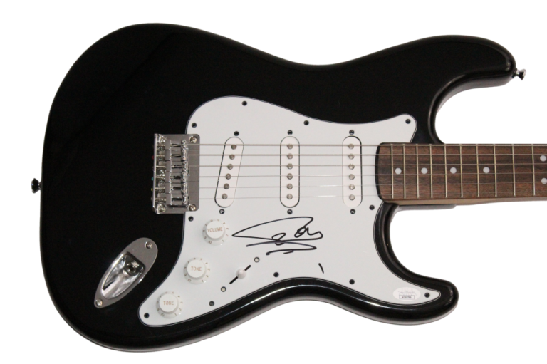TOM KAULITZ TOKIO HOTEL SIGNED AUTOGRAPH FENDER ELECTRIC GUITAR SCHREI JSA COA COLLECTIBLE MEMORABILIA