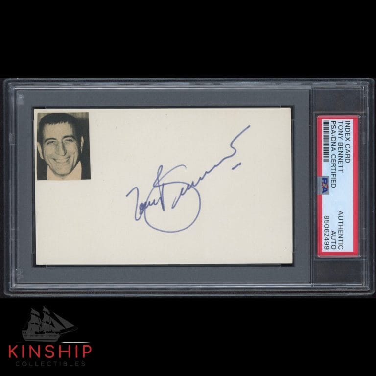 TONY BENNETT SIGNED 3×5 INDEX CARD PSA DNA SLABBED AUTO RARE BOLD SINGER C2026
 COLLECTIBLE MEMORABILIA