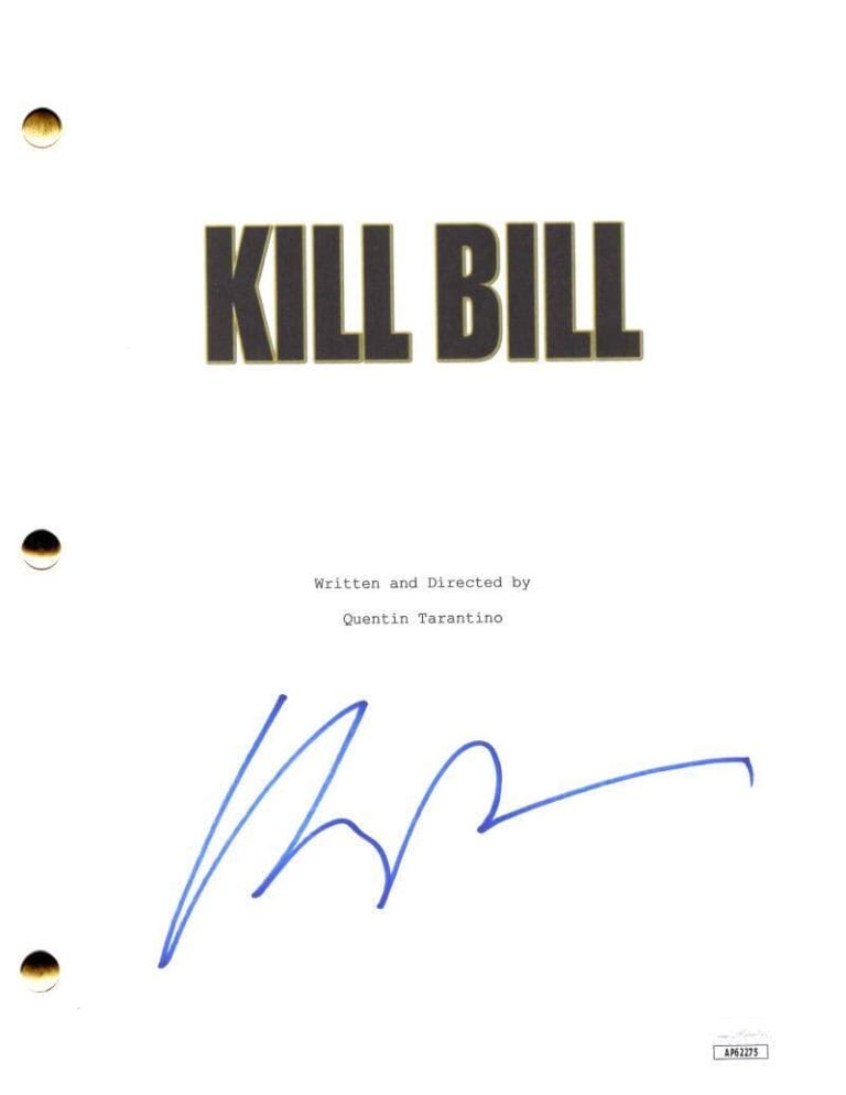 UMA THURMAN SIGNED AUTOGRAPH QUENTIN TARANTINO KILL BILL MOVIE SCRIPT W/ JSA COA COLLECTIBLE MEMORABILIA