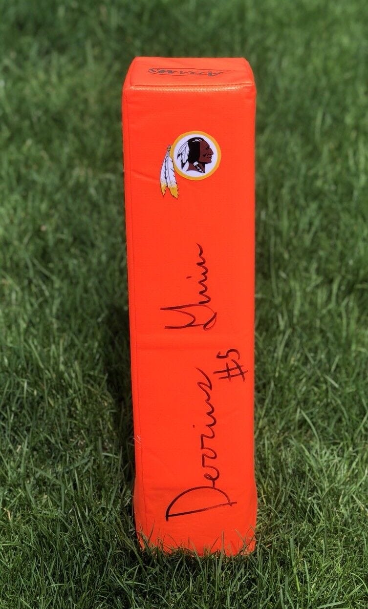 Washington Redskins DERRIUS GUICE Signed Autographed Football End Zone Pylon COA
Opens in a new window or tab