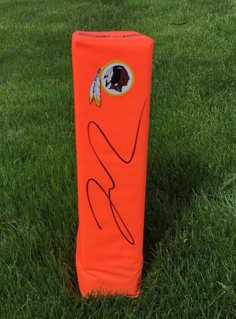 WASHINGTON REDSKINS JOSH DOCTSON SIGNED AUTOGRAPHED FOOTBALL TD PYLON COA!
 COLLECTIBLE MEMORABILIA