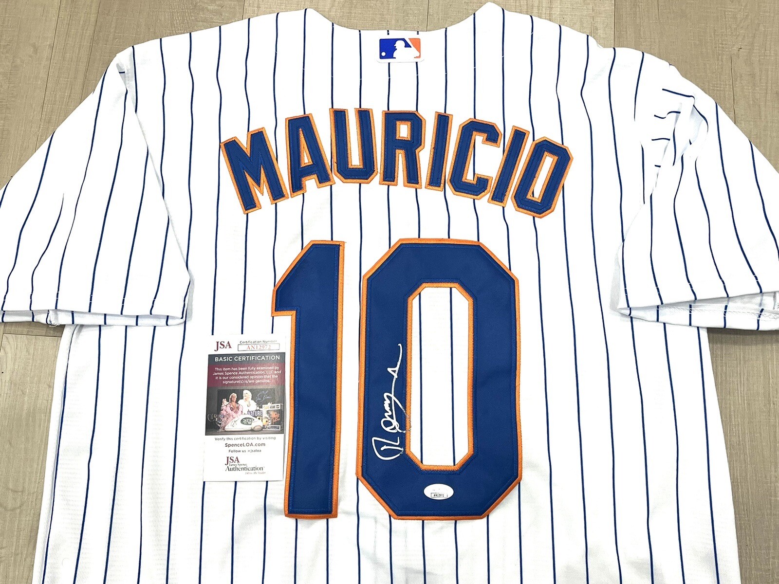 Ronny Mauricio Hand Signed New York Mets Jersey JSA Cert #2