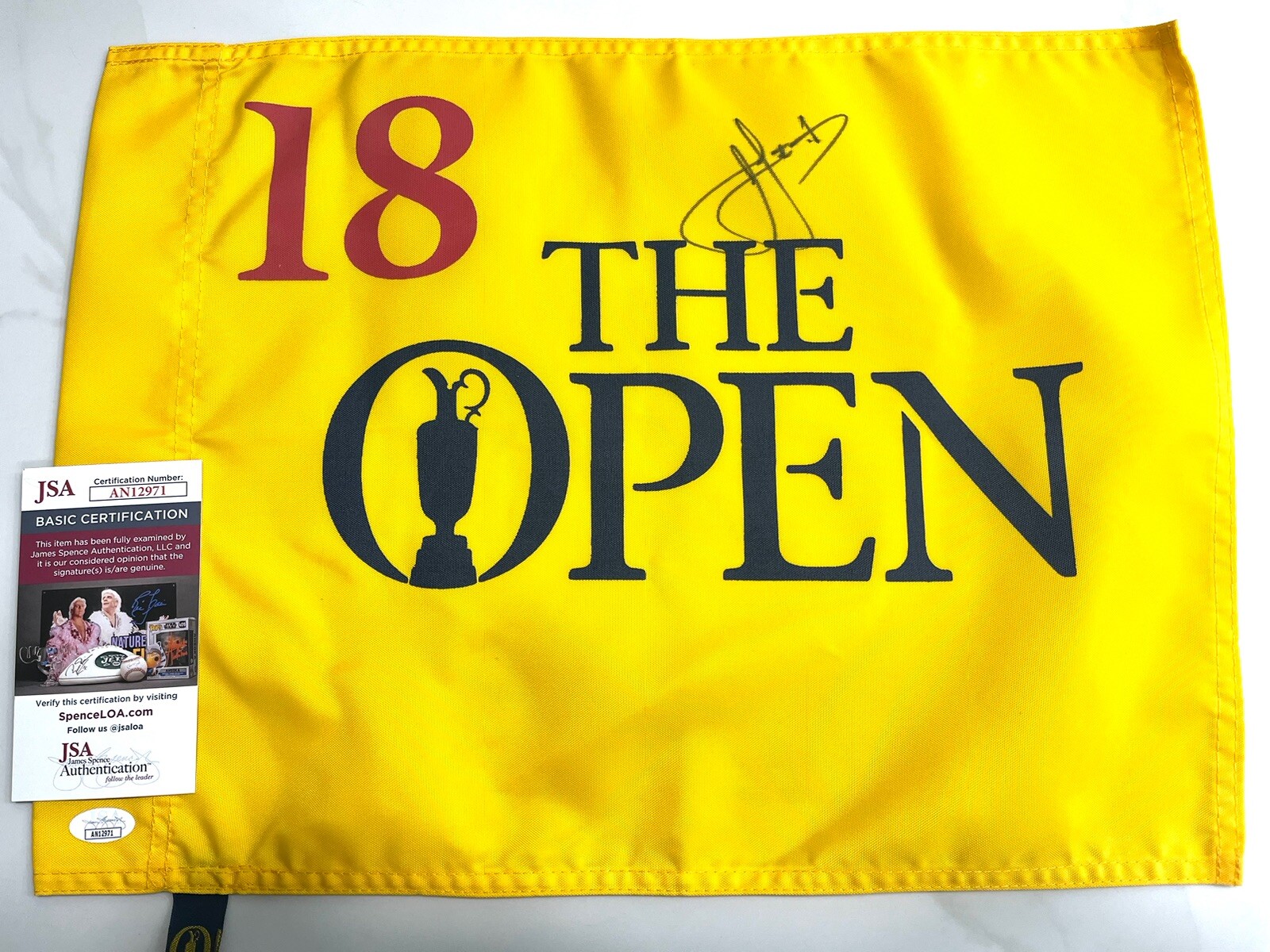 Cameron Cam Smith Signed Official Undated British Open Flag JSA CERT #1
