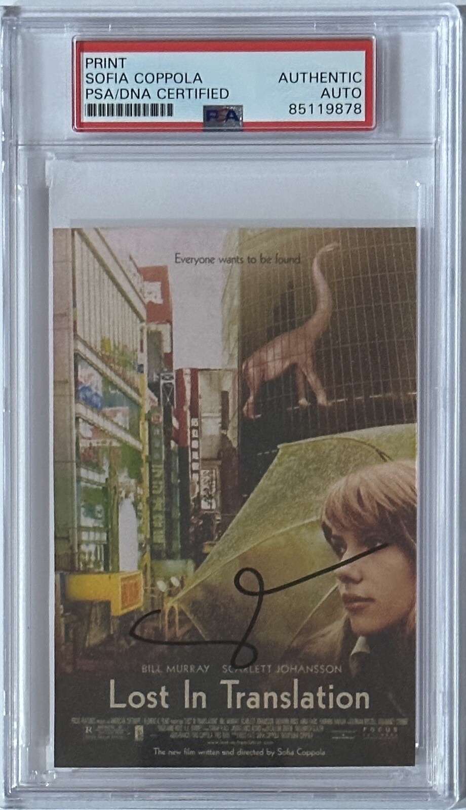 SIGNED Sofia Coppola Autographed LOST IN TRANSLATION Picture Print PSA DNA COA