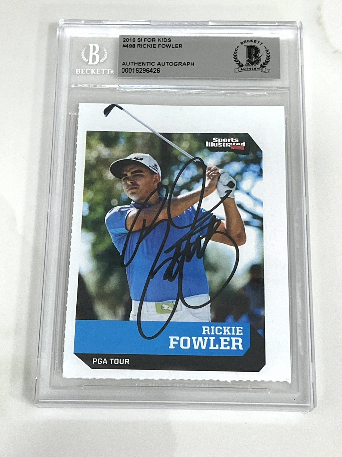 Rickie Fowler Signed 2016 Sports Illustrated For Kids Trading Card Beckett #1