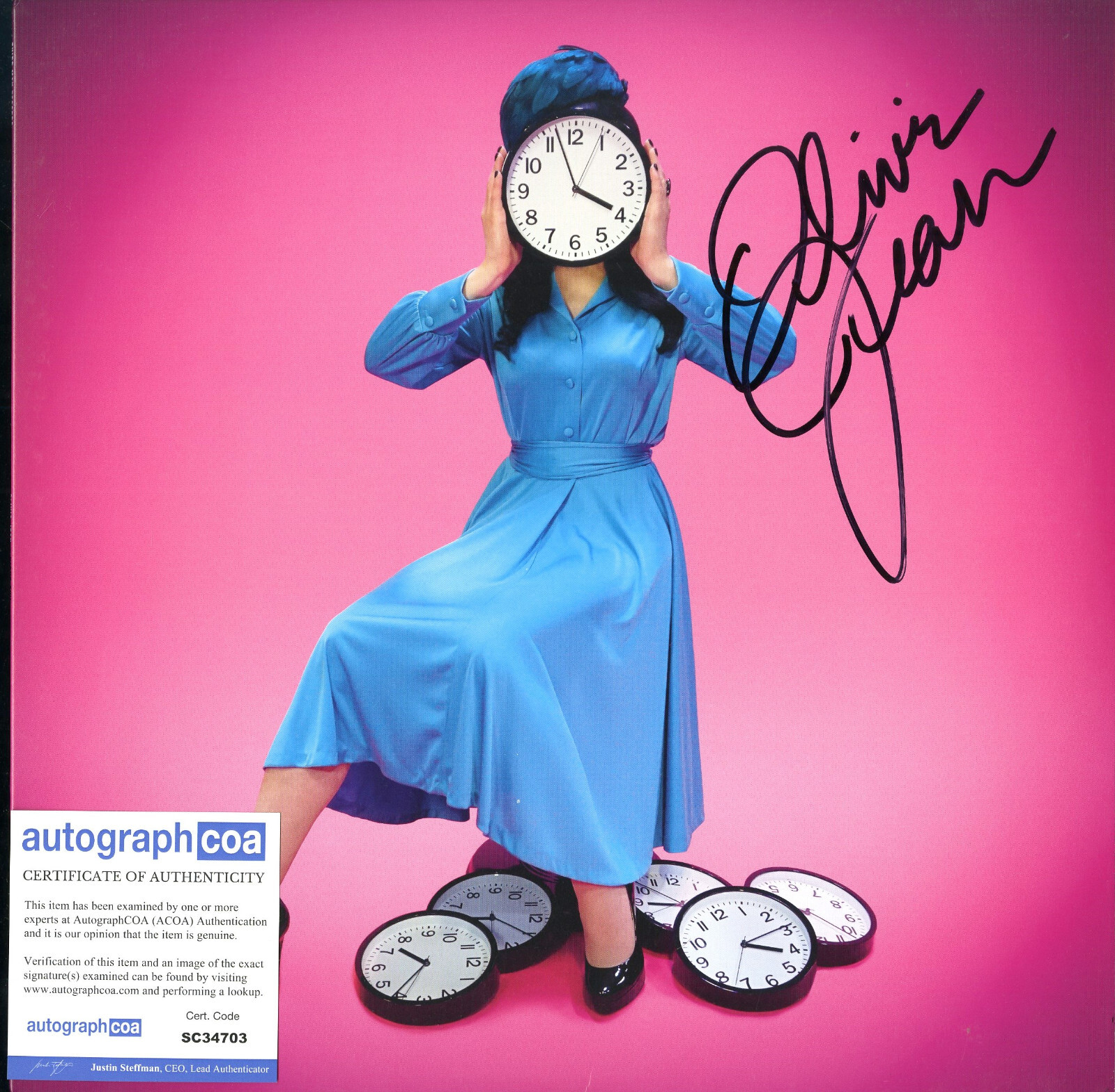 OLIVIA JEAN (JACK WHITE, THIRD MAN RECORDS) SIGNED NIGHT OWL VINYL ACOA COLLECTIBLE MEMORABILIA