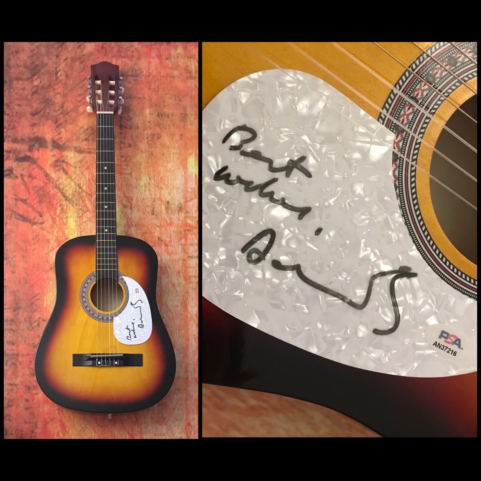 PSA Bauhaus Band Rock Star * DAVID J HASKINS * Signed Acoustic Guitar D3 COA