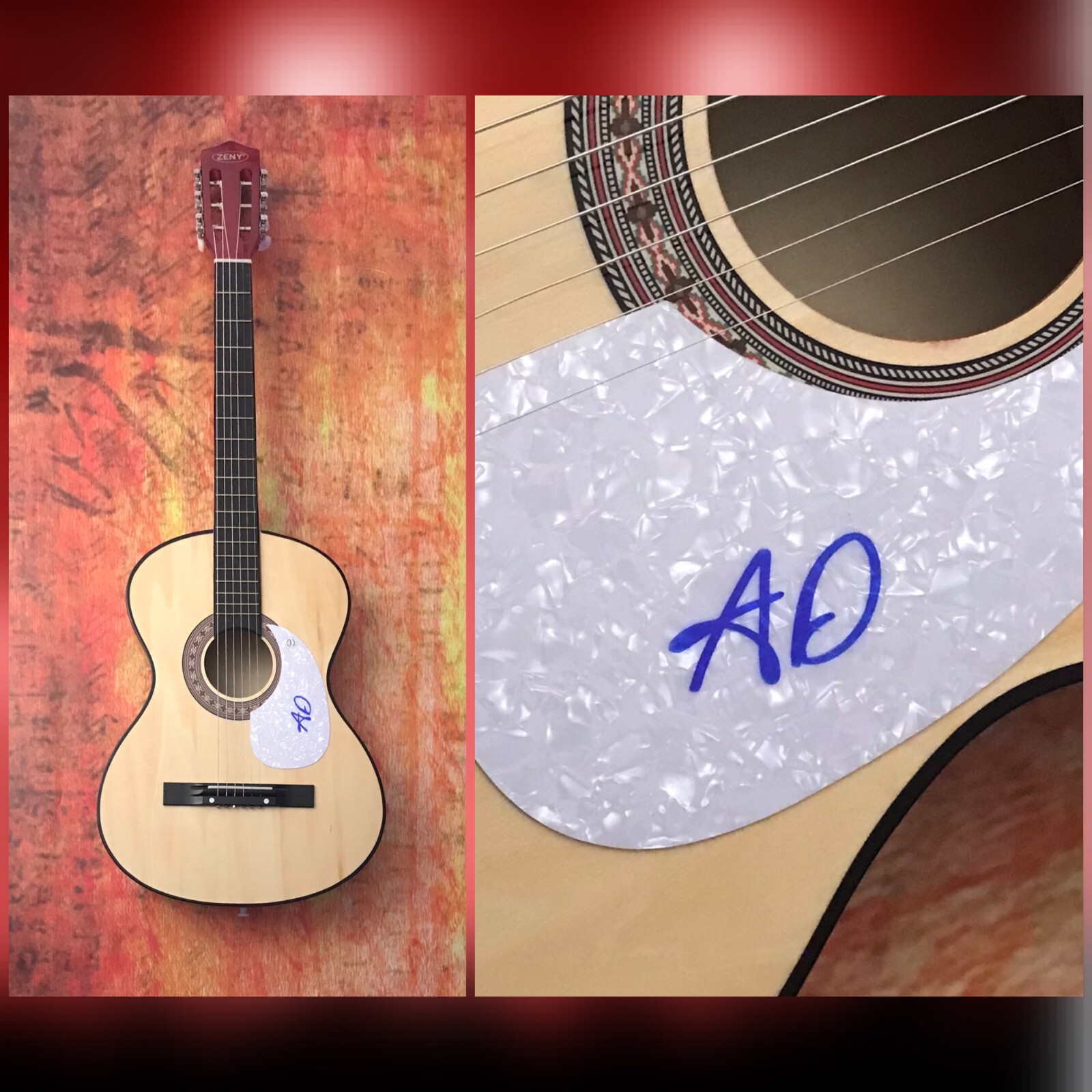 GFA Pitch Perfect Bumper Star * ADAM DeVINE * Signed Acoustic Guitar COA