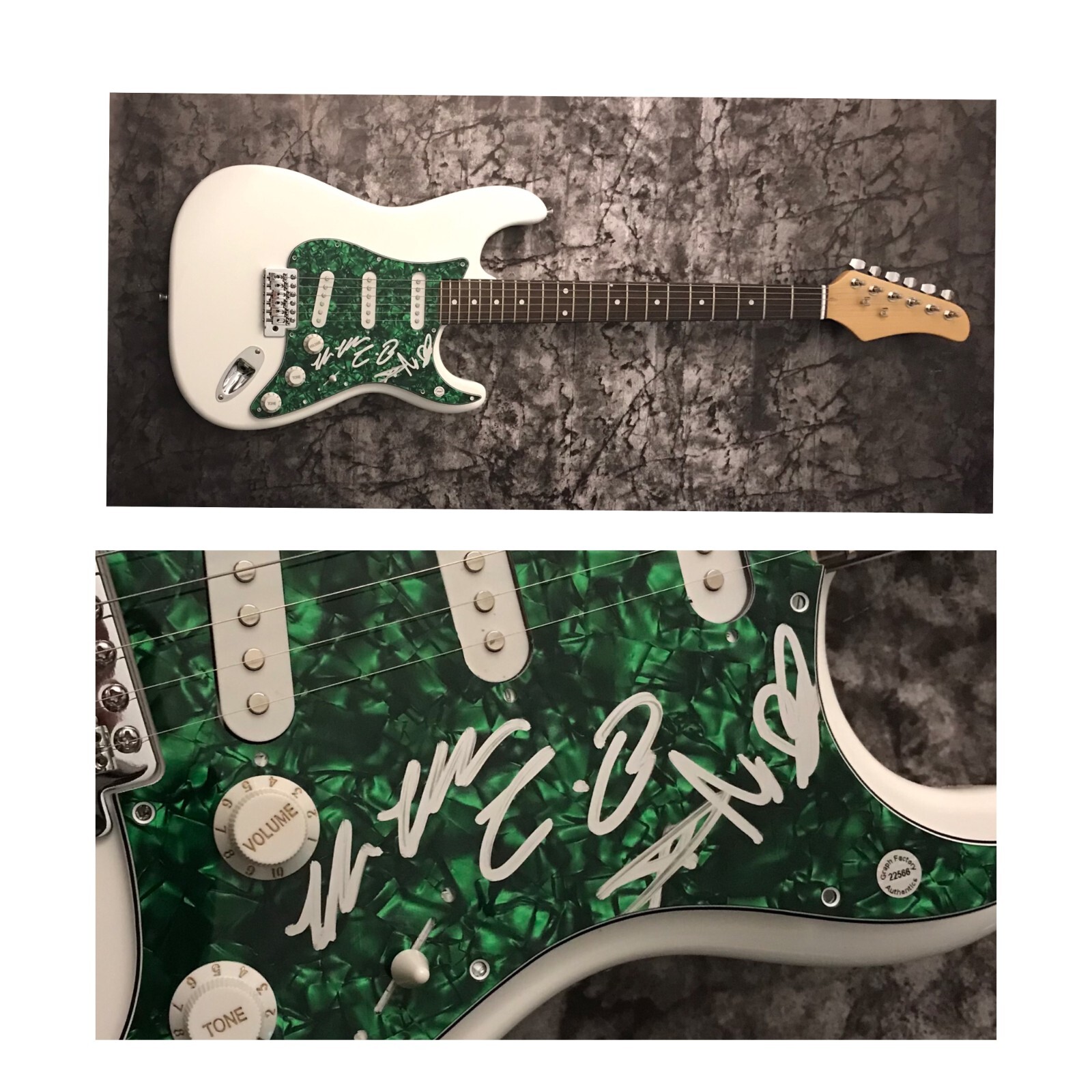 GFA Campbell Burns x4 Band * VACATIONS * Signed Electric Guitar COA