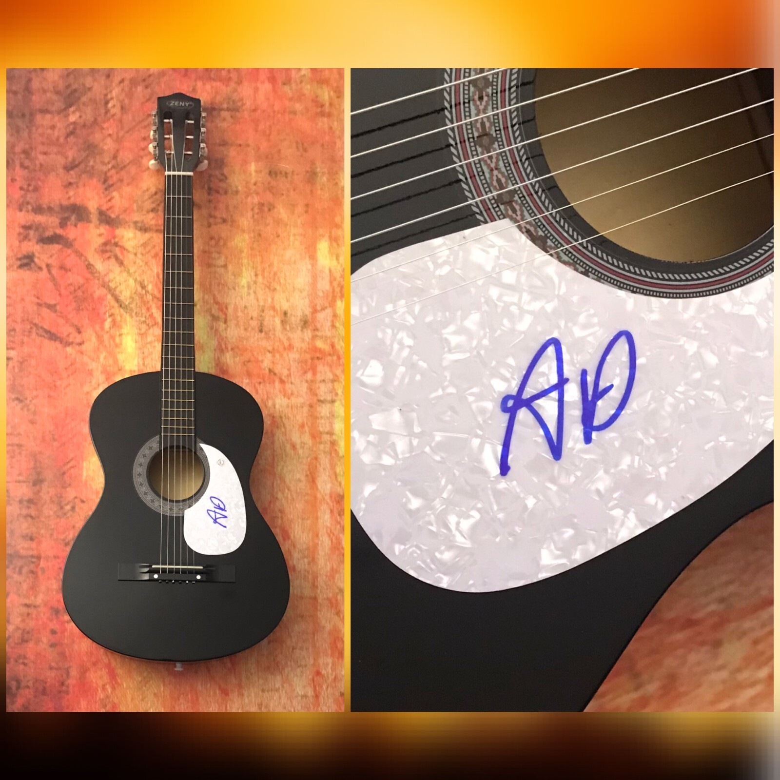 GFA Pitch Perfect Bumper Star * ADAM DeVINE * Signed Acoustic Guitar COA