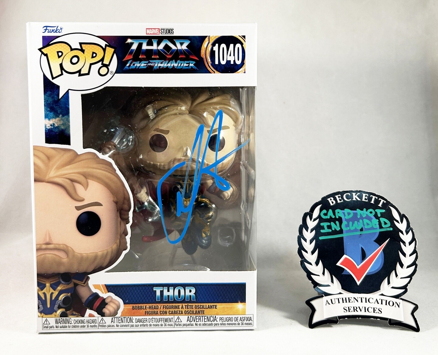 Chris Hemsworth Signed Funko Pop Thor Beckett BAS 3 COA