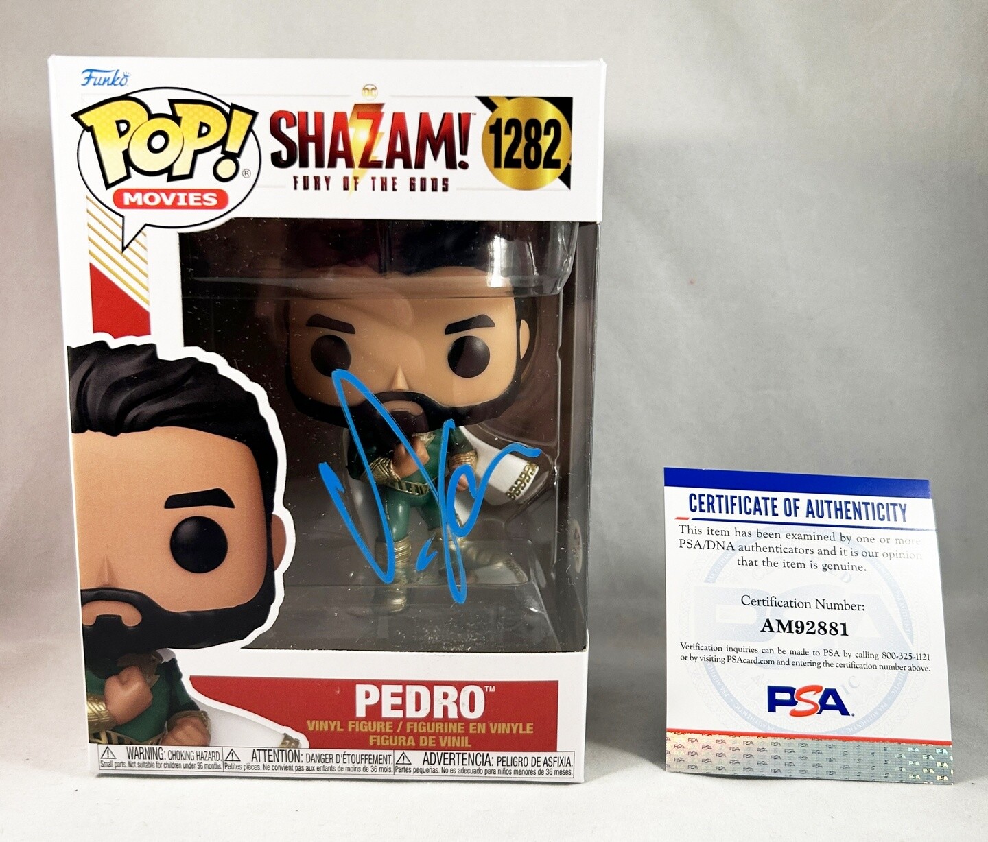 D J Cotrona Signed Funko Pop Pedro Shazam PSA/DNA COA