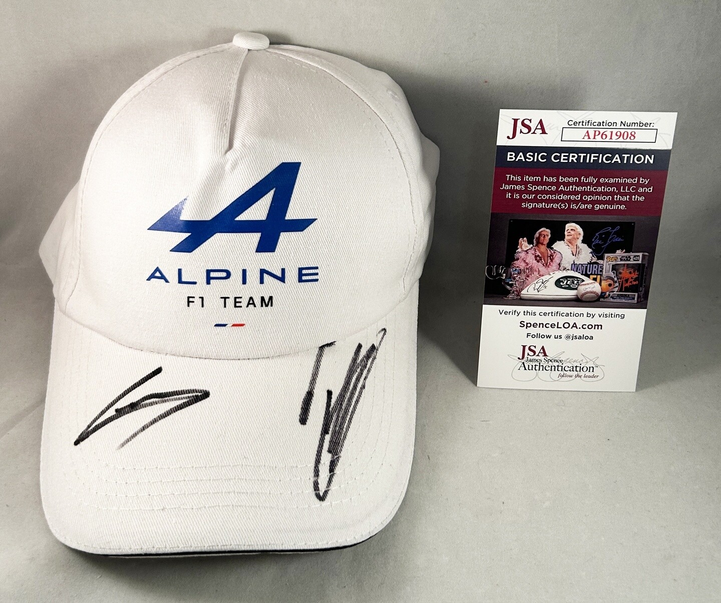 Pierre Gasly and Esteban Ocon Signed Hat Alpine F1 Formula 1 JSA COA