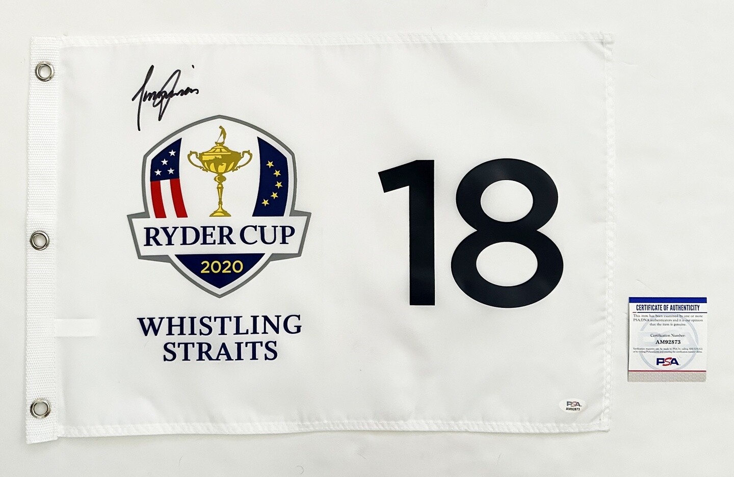 Tony Finau Signed 2020 Ryder Cup Flag JSA COA