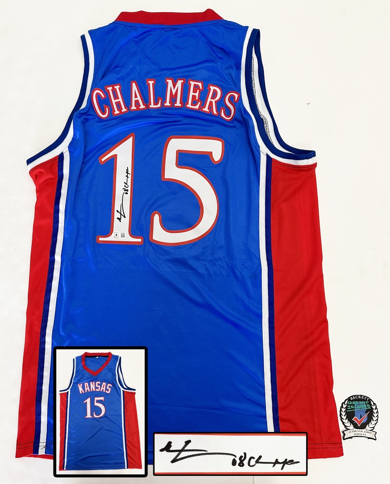 Mario Chalmers Signed Jersey Kansas Jayhawks JSA COA