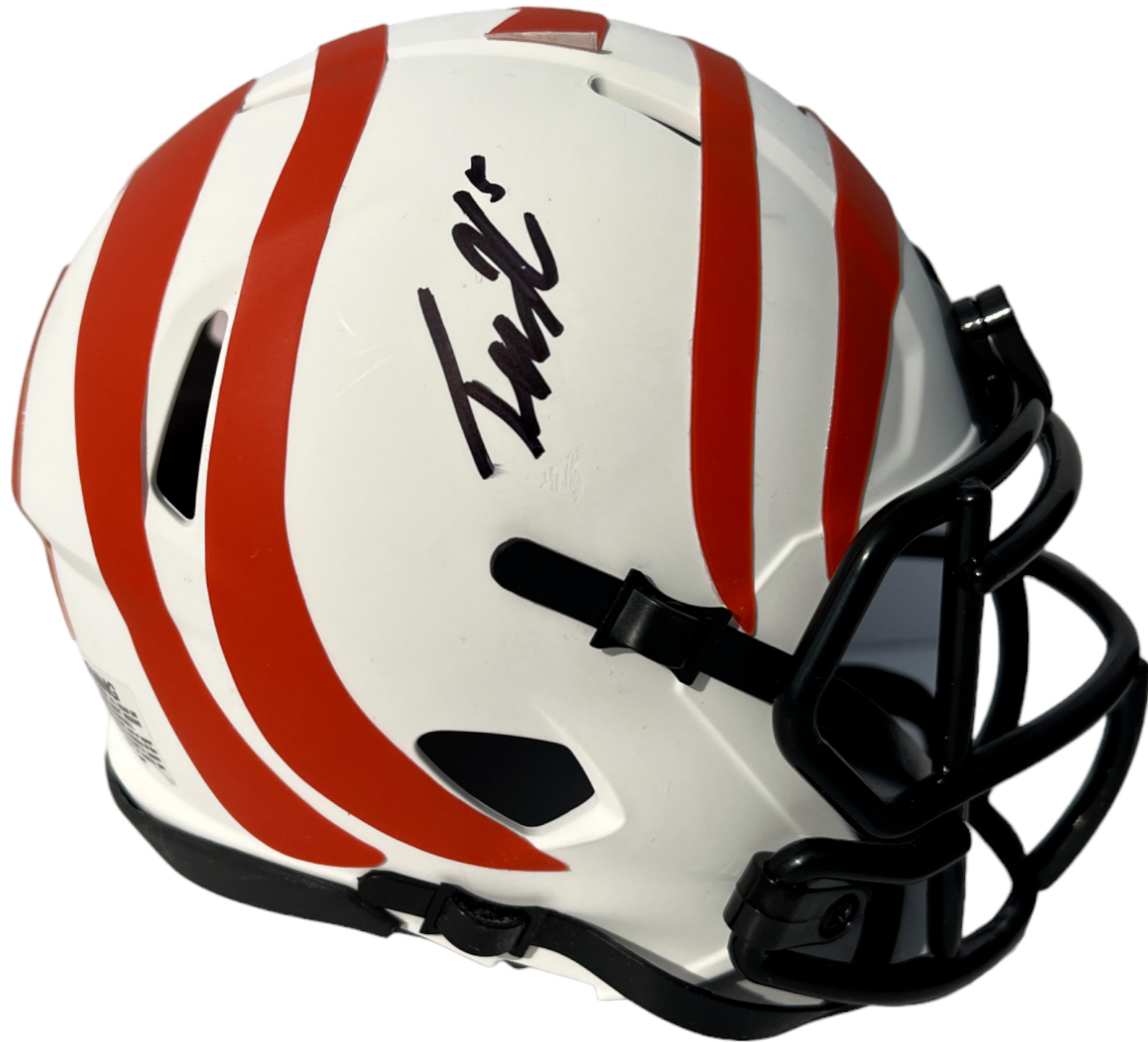 TEE HIGGINS SIGNED AUTOGRAPH CINCINNATI BENGALS FOOTBALL MINI HELMET NFL JSA