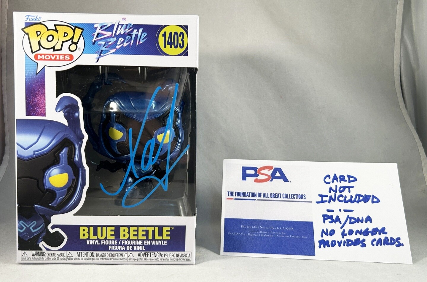 XOLO MARIDUENA SIGNED FUNKO POP BLUE BEETLE PSA/DNA COA COLLECTIBLE MEMORABILIA