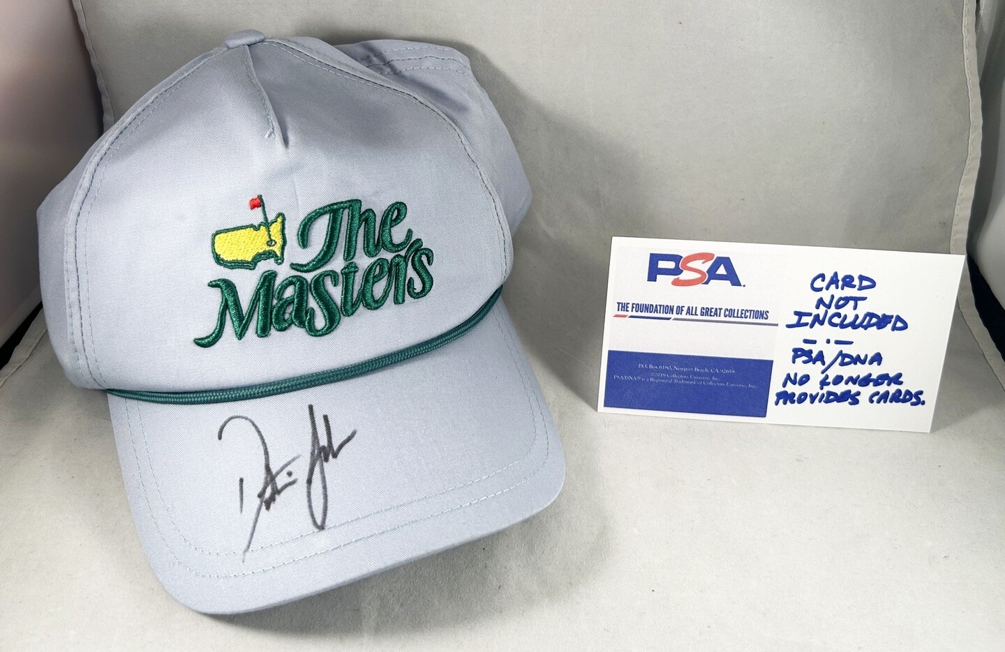 Dustin Johnson Signed Masters Hat 2020 Champion PSA/DNA COA