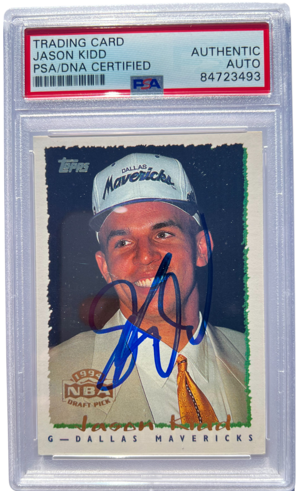 JASON KIDD SIGNED 1994-95 TOPPS NBA DRAFT PICK ROOKIE CARD #37 AUTO RC PSA/DNA