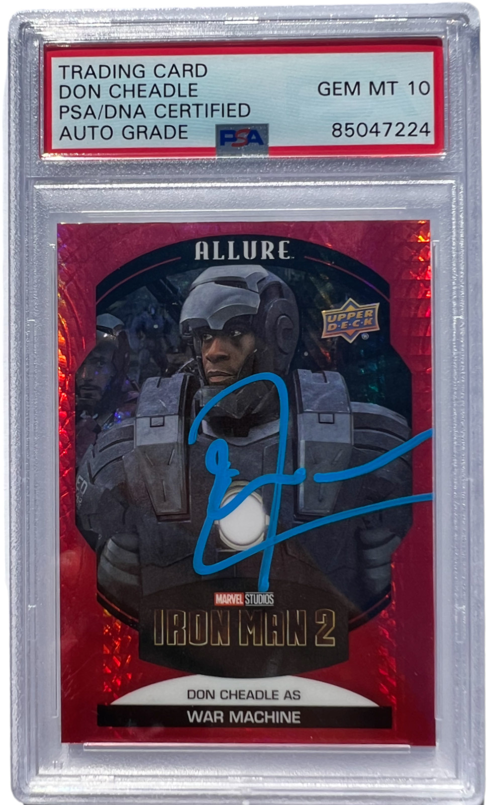 DON CHEADLE SIGNED 2022 UPPER DECK MARVEL ALLURE RED WAR MACHINE PSA/DNA AUTO 10