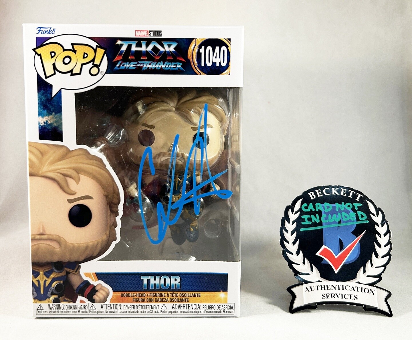 Chris Hemsworth Signed Funko Pop Thor Beckett BAS 2 COA
