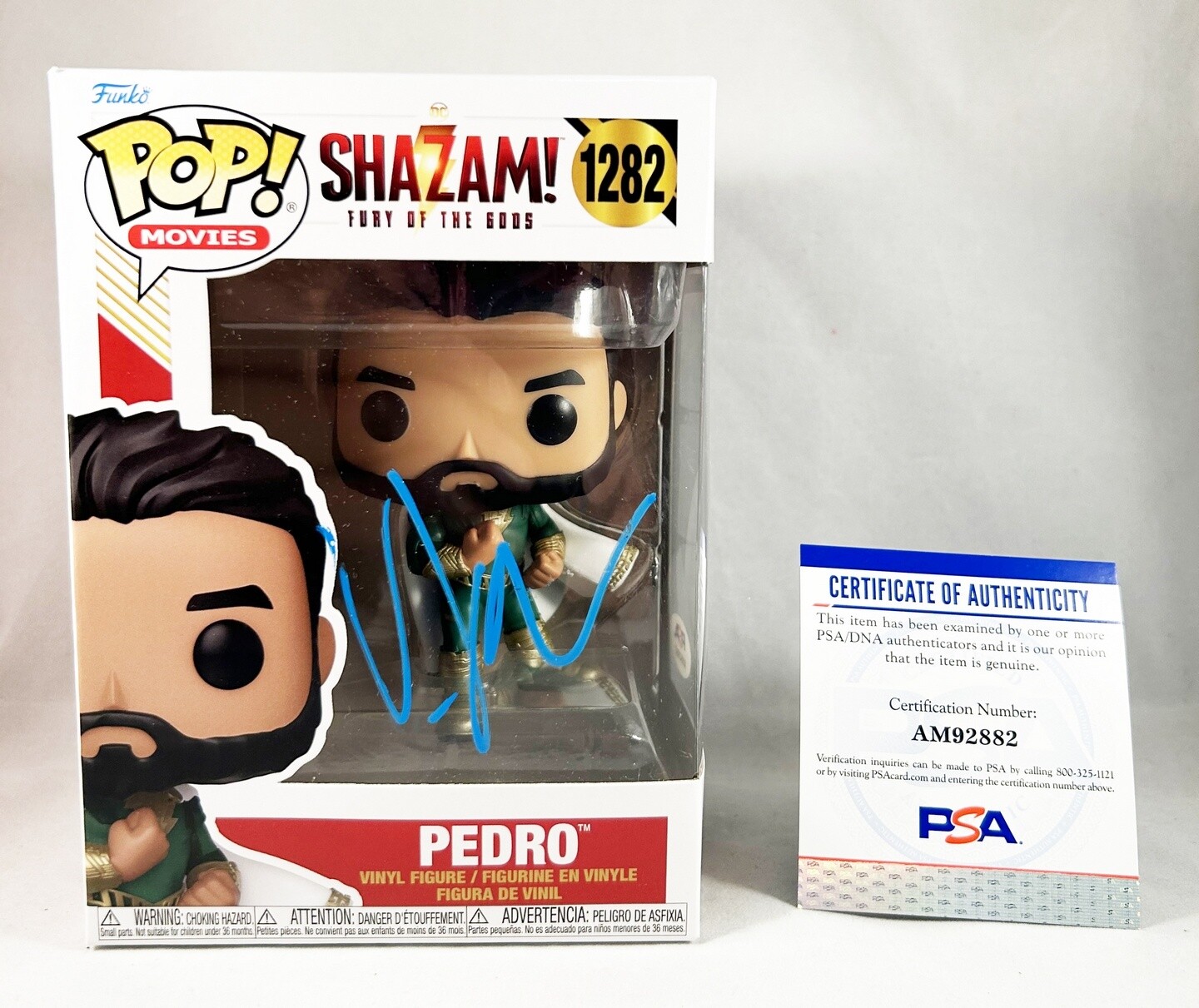 D J Cotrona Signed Funko Pop Pedro Shazam PSA/DNA 1 COA