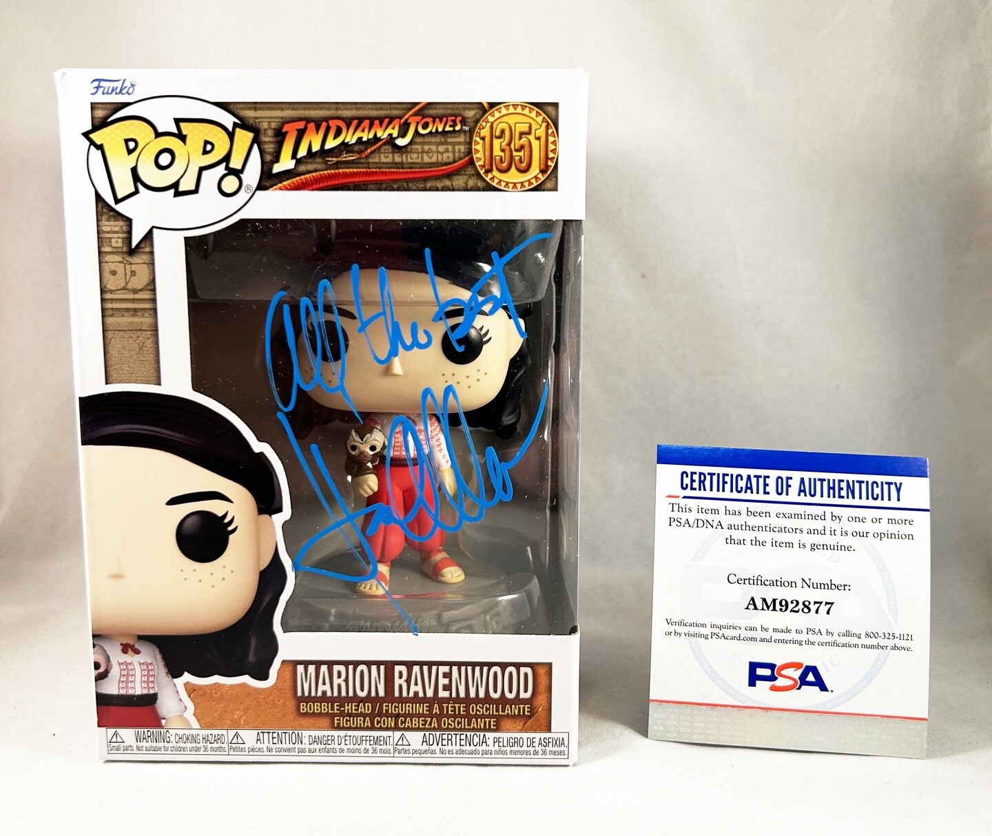 Karen Allen Signed Funko Pop Marion Ravenwood Indiana Jones PSA/DNA COA