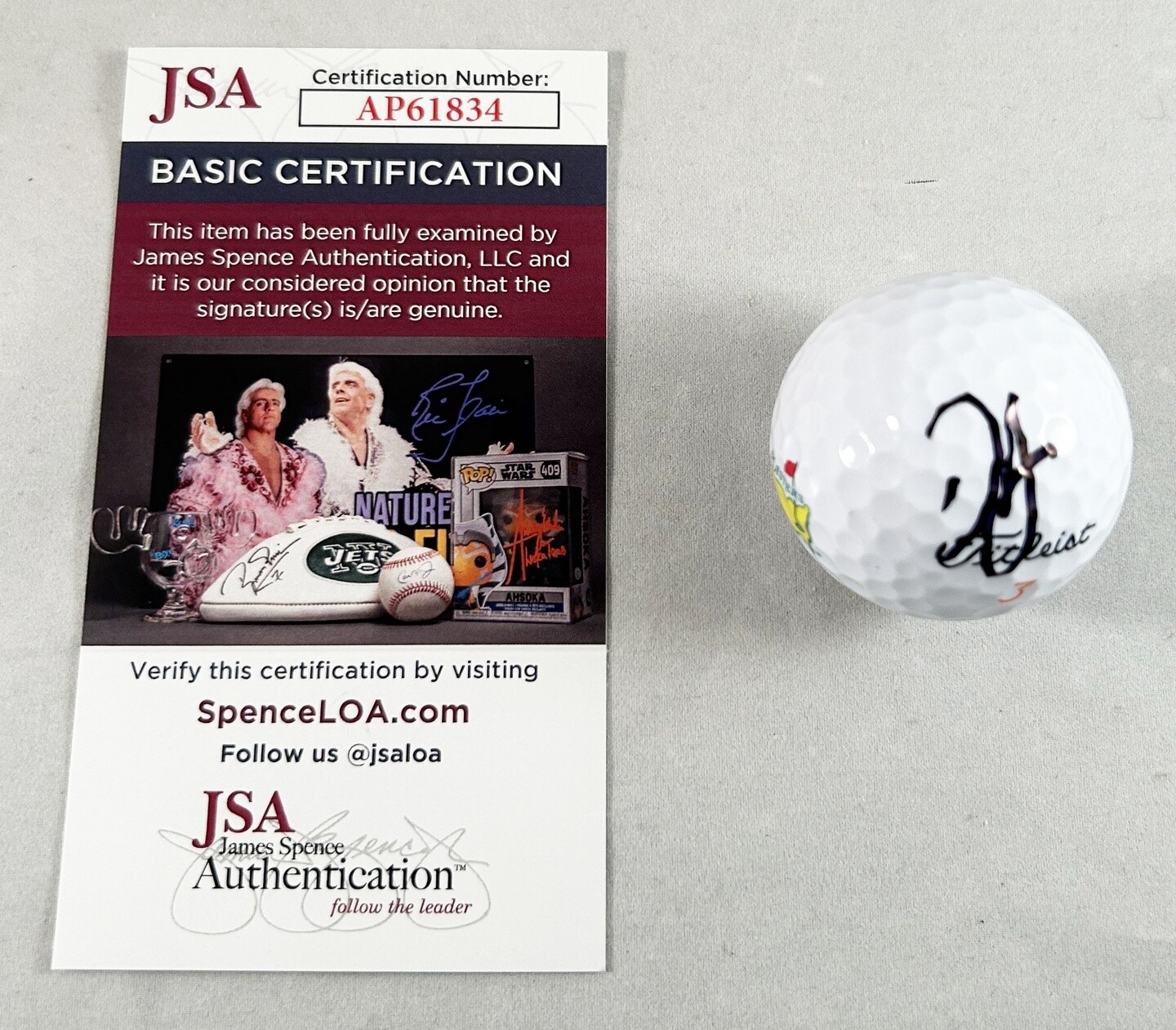 Dustin Johnson Signed Masters Golf Ball JSA COA