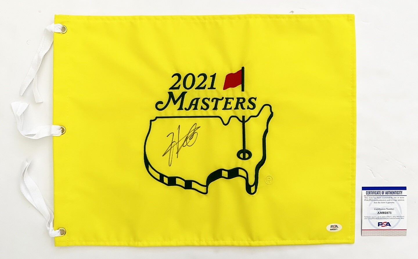 Hideki Matsuyama Signed Masters Flag 2021 Champion Golf Pin Flag JSA 2 COA