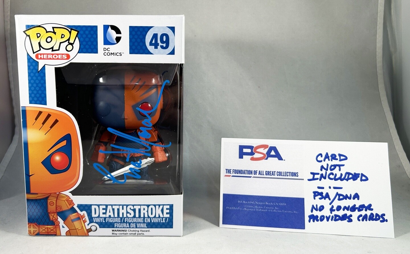 Esai Morales Signed Funko Pop Deathstroke #49 PSA/DNA COA