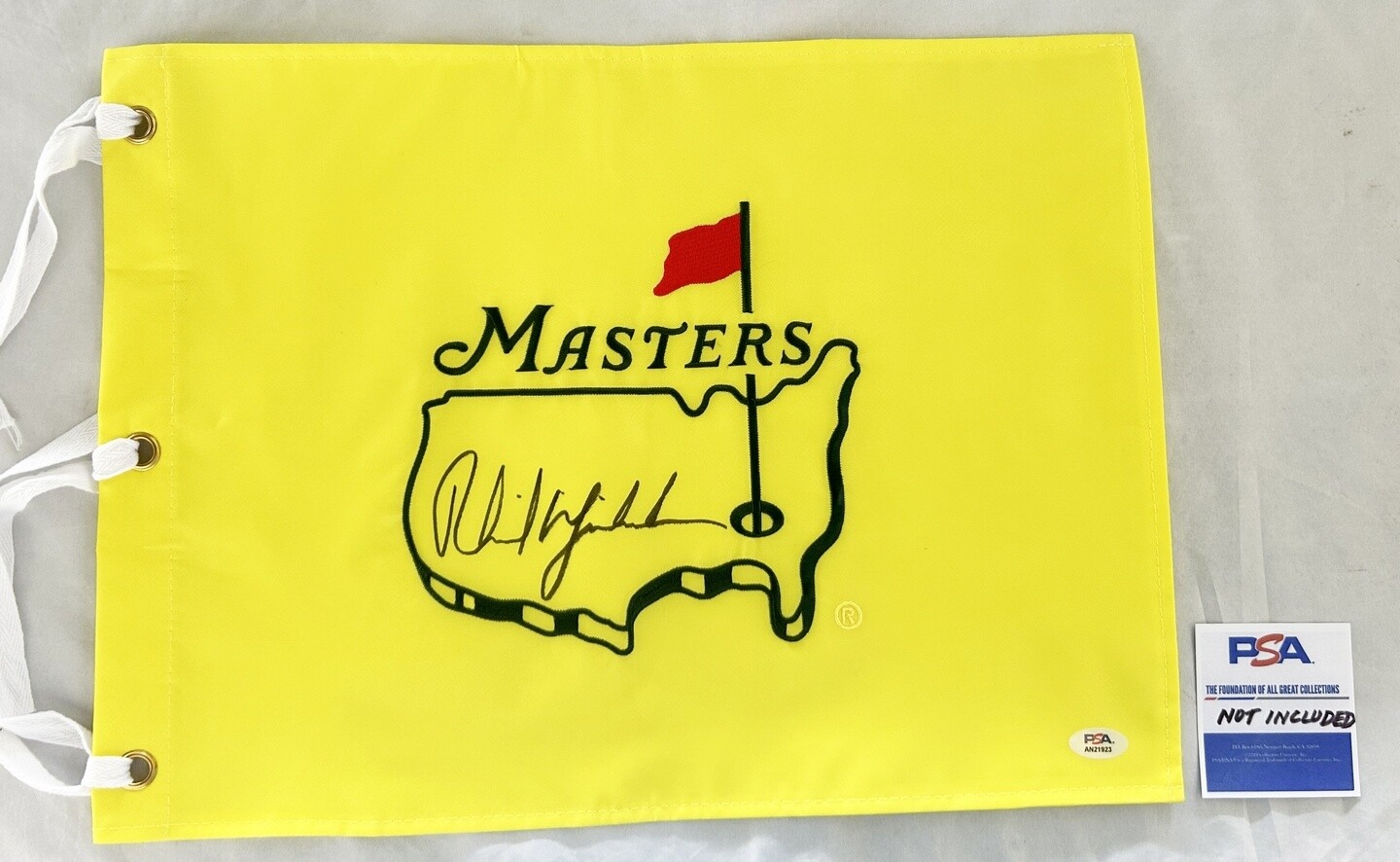 Phil Mickelson Signed Masters Flag Golf Pin Flag PSA/DNA COA