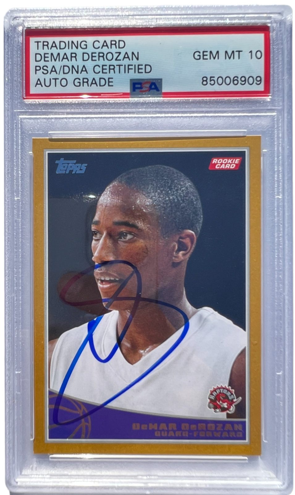 DEMAR DEROZAN SIGNED 2009 TOPPS GOLD /2009 ROOKIE CARD #320 PSA/DNA AUTO 10