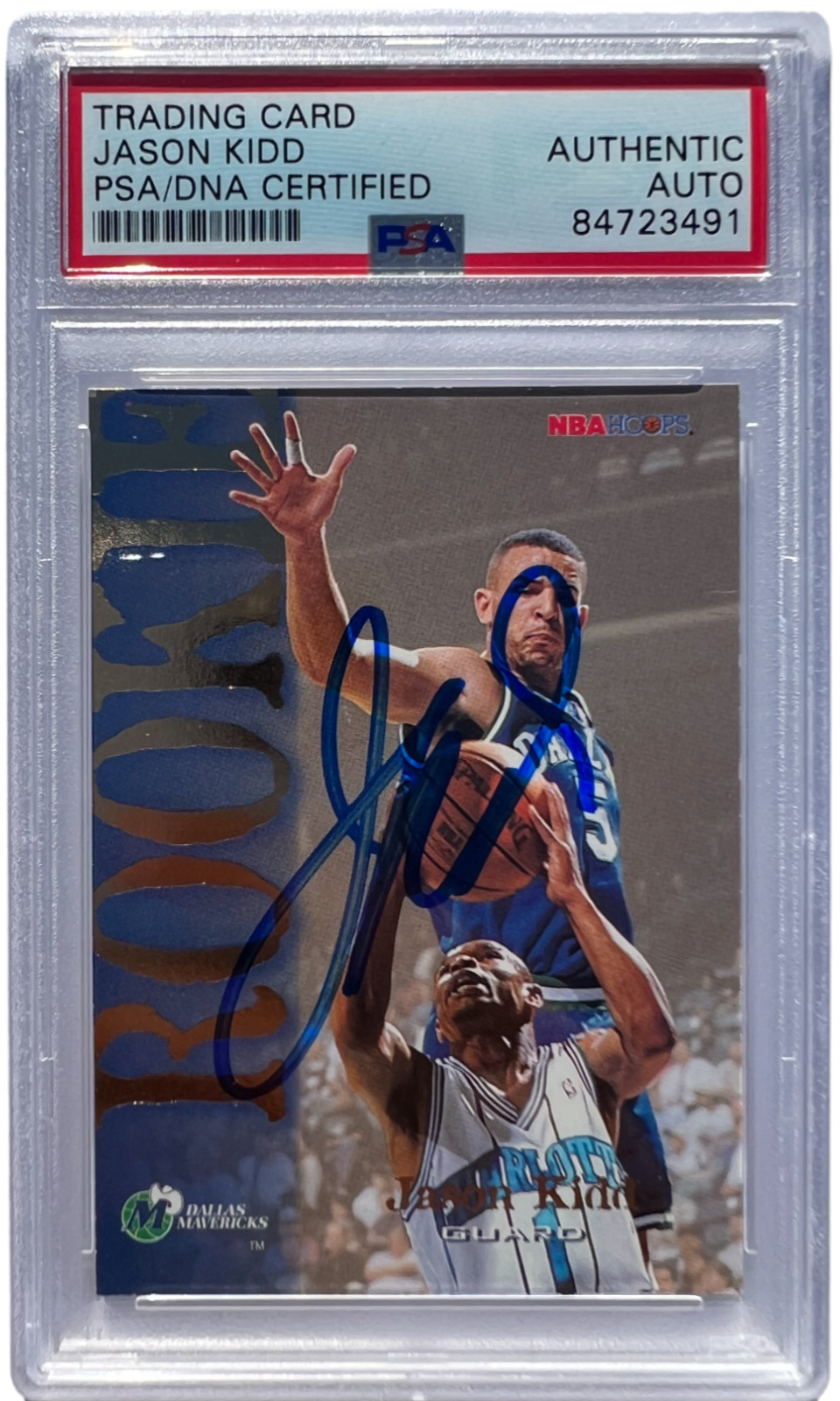 JASON KIDD SIGNED 1994-95 NBA HOOPS ROOKIE CARD #317 AUTO RC PSA/DNA