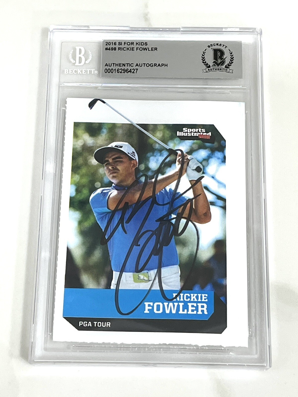 Rickie Fowler Signed 2016 Sports Illustrated For Kids Trading Card Beckett #2